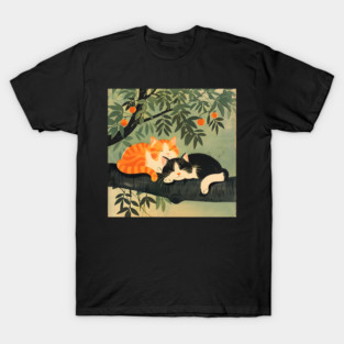 Vintage Japan art Orange cat T-Shirt