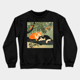 Vintage Japan art Orange cat Crewneck Sweatshirt