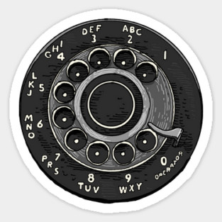 Retro Rotary Dial Phone Sticker