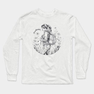 Trailblazer,  dynamic image of a woman hiker Long Sleeve T-Shirt