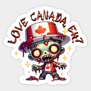 Zombie Canada Day Sticker