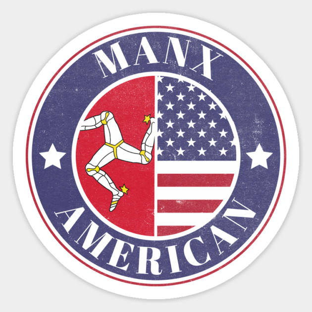 Proud Manx-American Badge - Isle of Man Flag Magnet by Yesteeyear