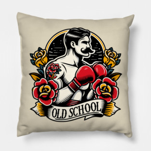 Old School Boxer Tattoo Pillow