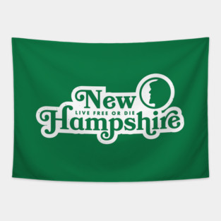 New Hampshire - Vintage Live Free or Die Mountain Tapestry