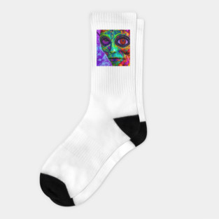 Psychedelic Alien Socks