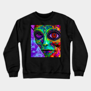 Psychedelic Alien Crewneck Sweatshirt