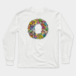 Alphabet Monster Doodle Letter O Monogram Long Sleeve T-Shirt