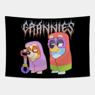 Grannies Metal  Bluey Tapestry