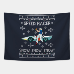 Speed Racer Go Snow Christmas Tapestry