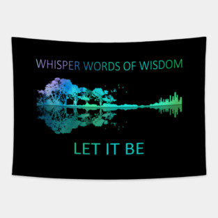 Watercolor Tree Sky There Will Be An Answer Let-It Be Guitar Tapestry