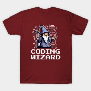 Coding Wizard Pixel Coder T-Shirt