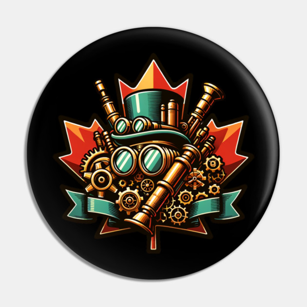 Steampunk Canada Day Pin by HolidayBug