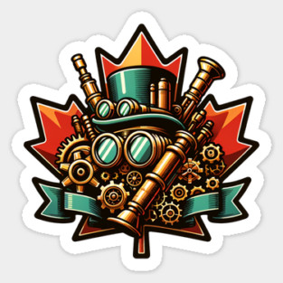 Steampunk Canada Day Sticker
