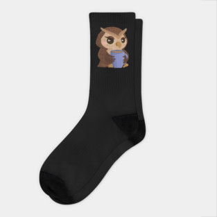 Cute Coffee Owl Socks
