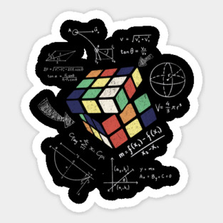 Rubik's Cube Math Equations T-Shirt: Puzzle Solving Design Sticker