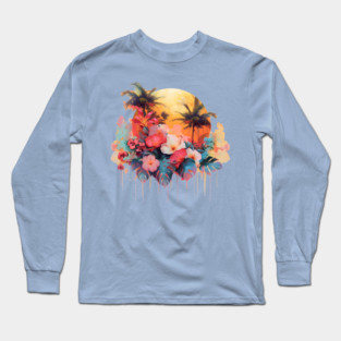 Hawaiian Tropical Long Sleeve T-Shirt