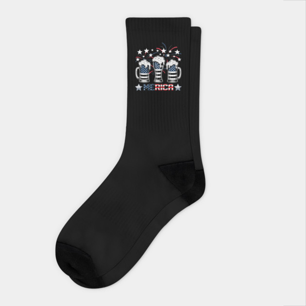 Beer American Flag Socks by JessArty