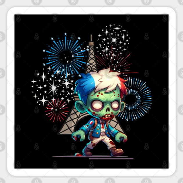 Zombie Bastille Day Sticker by HolidayBug