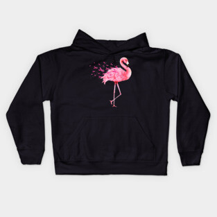 Cute Flamingo Pink Ribbon Breast Cancer Awareness Kids Hoodie