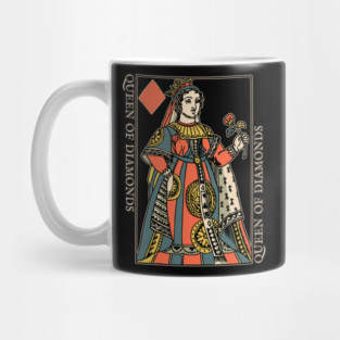Vintage Character of Playing Card Queen of Diamonds Mug