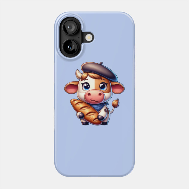 French Cow with Baguette Phone Case by HolidayBug
