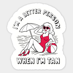 Beach Babe Summertime Sunbathing Fun Magnet
