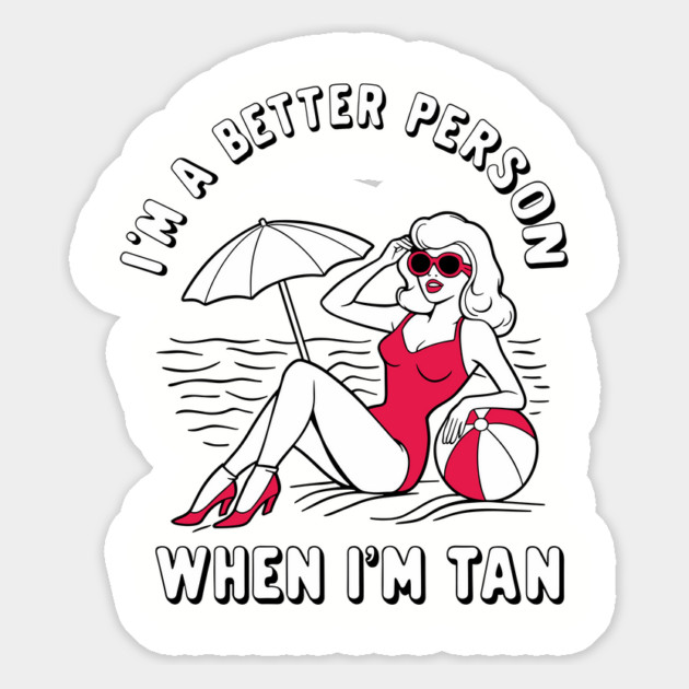 Beach Babe Summertime Sunbathing Fun Magnet by Anticorporati