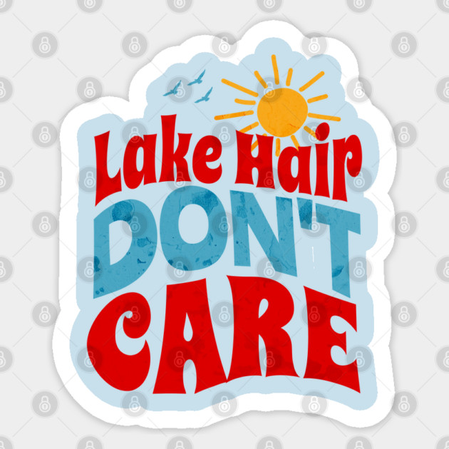 Lake Hair Don't Care Summer Lake Loving Girl Sticker by Yesteeyear