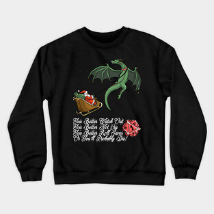 Christmas Jingle Santa Funny Dungeons And Dragons DND D20 Lover Crewneck Sweatshirt