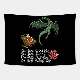 Christmas Jingle Santa Funny Dungeons And Dragons DND D20 Lover Tapestry