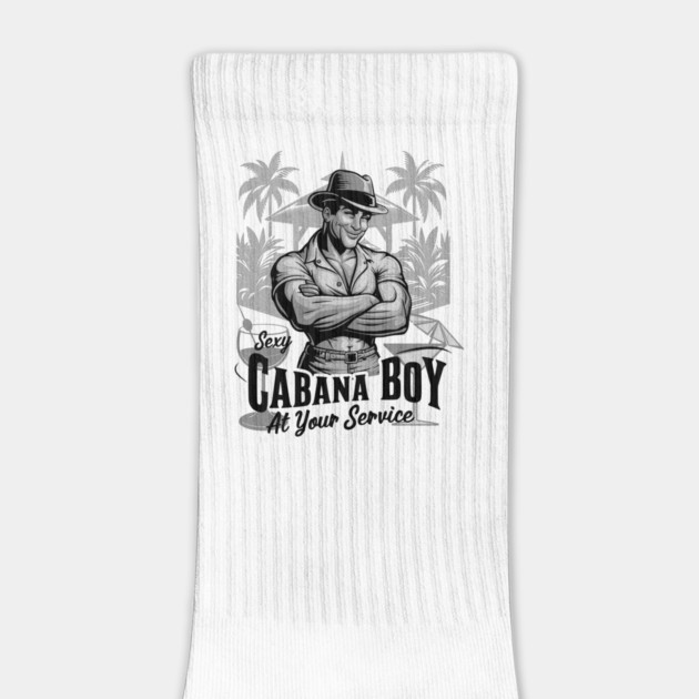 Funny Cabana Boy at your Service Tropical Hideaway with Drinks by Joaddo