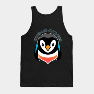 Penguins: Tuxedoed Cuteness, mom gift, dad gift, Penguins face, Penguins art, Penguins gift, Anniversary gift, Birthday gift. Tank Top