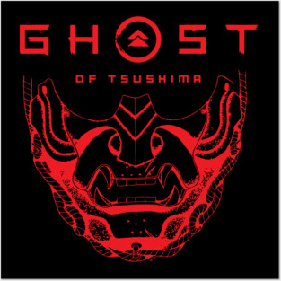 Tsushima the ghost logo in red Posters and Art