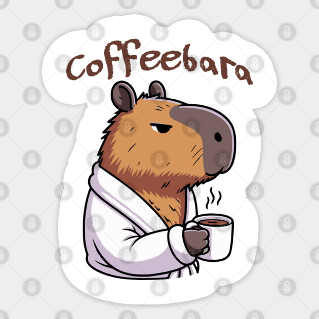 Coffeebara: Very special Capybara that needs coffee Sticker by Luxinda
