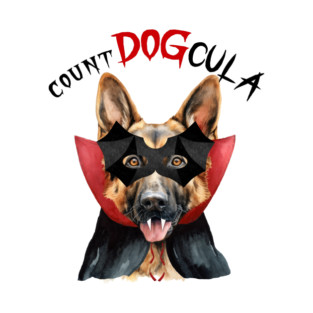 German Shepherd Funny Count DOGcula Dog T-Shirt