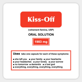 Violent Femmes "Kiss Off" Medicine Label (black text) Sticker