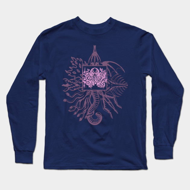 Cthulhu Mythos deities [purple] Long Sleeve T-Shirt by soillodge