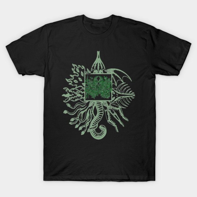 Cthulhu Mythos deities [green weathered] T-Shirt by soillodge
