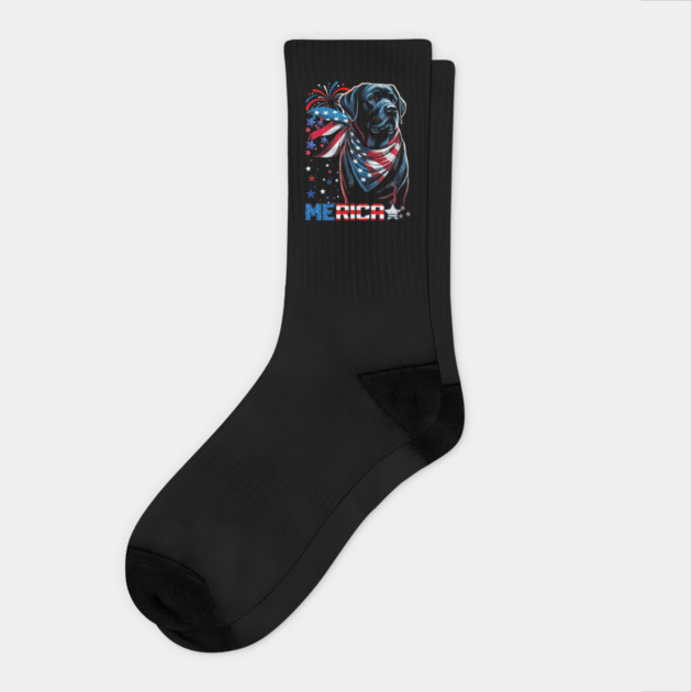 Labrador Dog USA 4th Of July Socks by JessArty