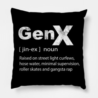 Gen X Definition Hip Hop Nostalgic Humor Pillow