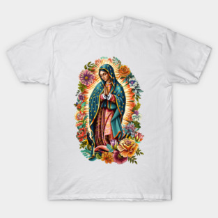 Our Lady of Guadalupe with Flowers T-Shirt