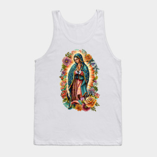 Our Lady of Guadalupe with Flowers Tank Top