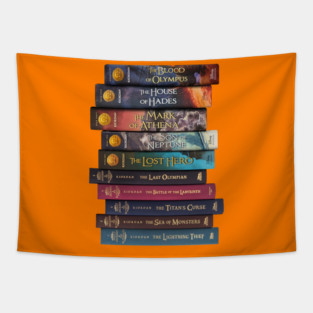 percy jackson series book stack Tapestry