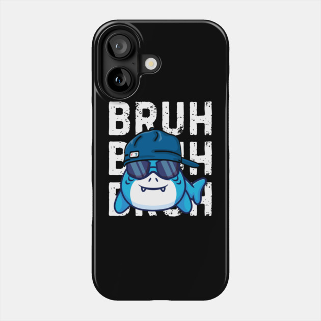 Cool Summer Vacation Bruh Shark Phone Case by The WYLD Tribe