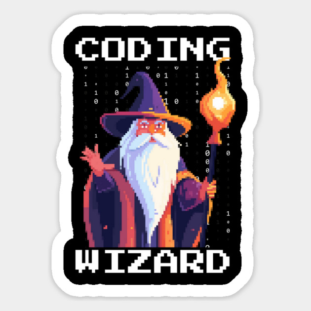 Pixel Coder Coding Wizard Sticker by The WYLD Tribe