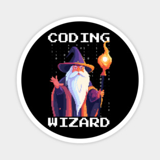 Pixel Coder Coding Wizard Magnet