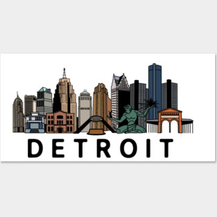 Detroit Skyline Posters and Art