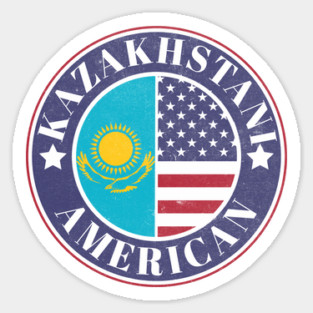 Proud Kazakhstani-American Badge - Kazakhstan Flag Magnet