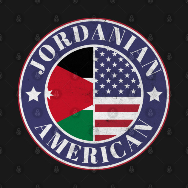 Proud Jordanian-American Badge - Jordan Flag by Yesteeyear