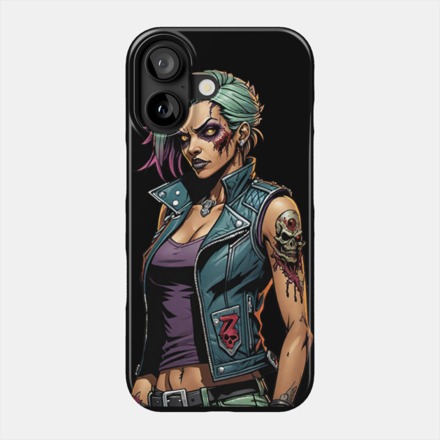 Zombie Punk Girl Phone Case by Grave Digs